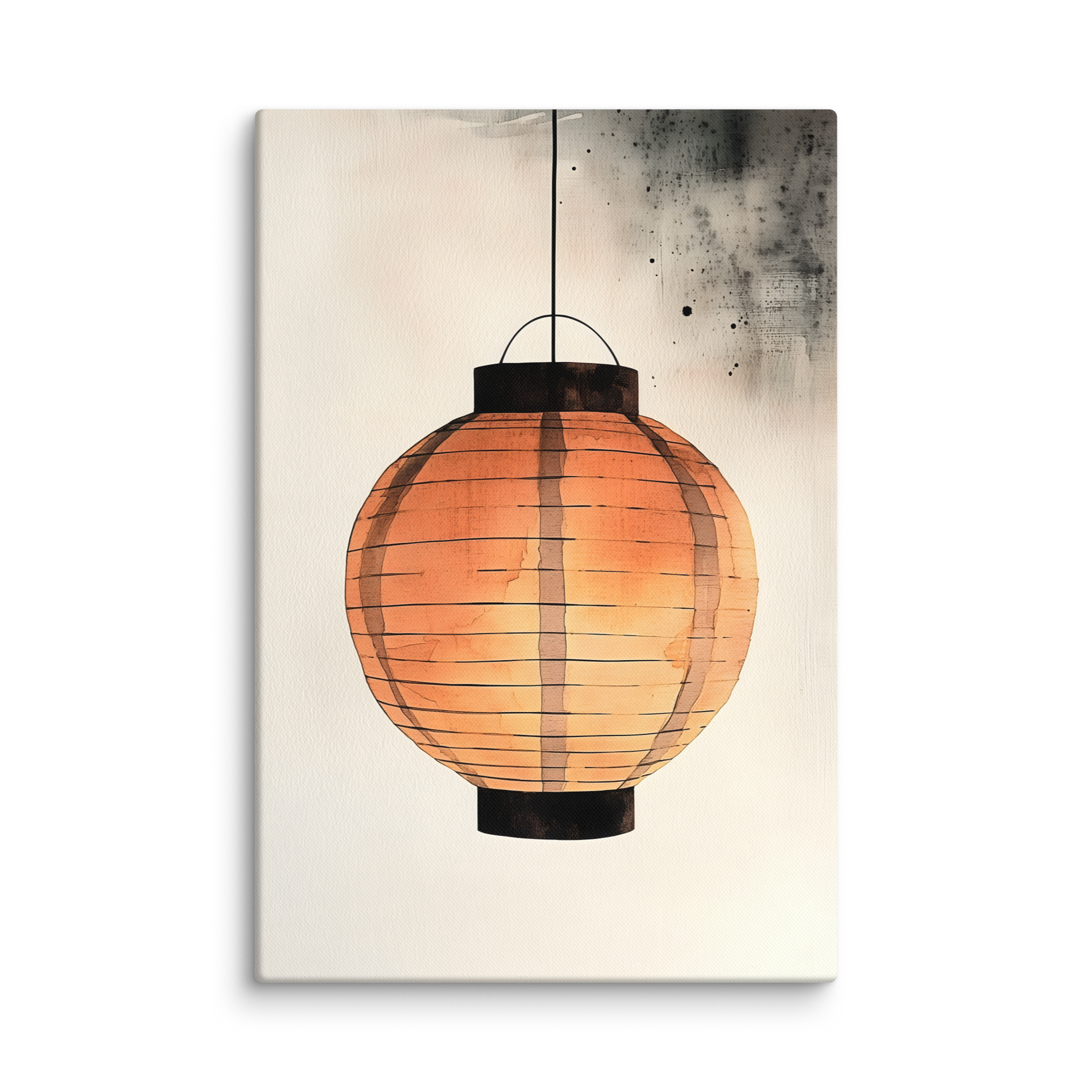 Paper Lantern — Japandi wabi-sabi canvas, minimalist Japanese wall art