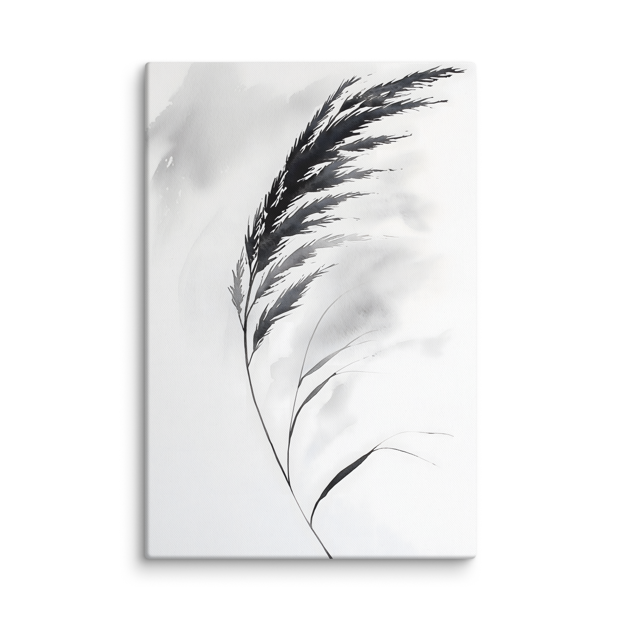 Wild Grass — Japandi zen nature canvas, minimalist Japanese wall art