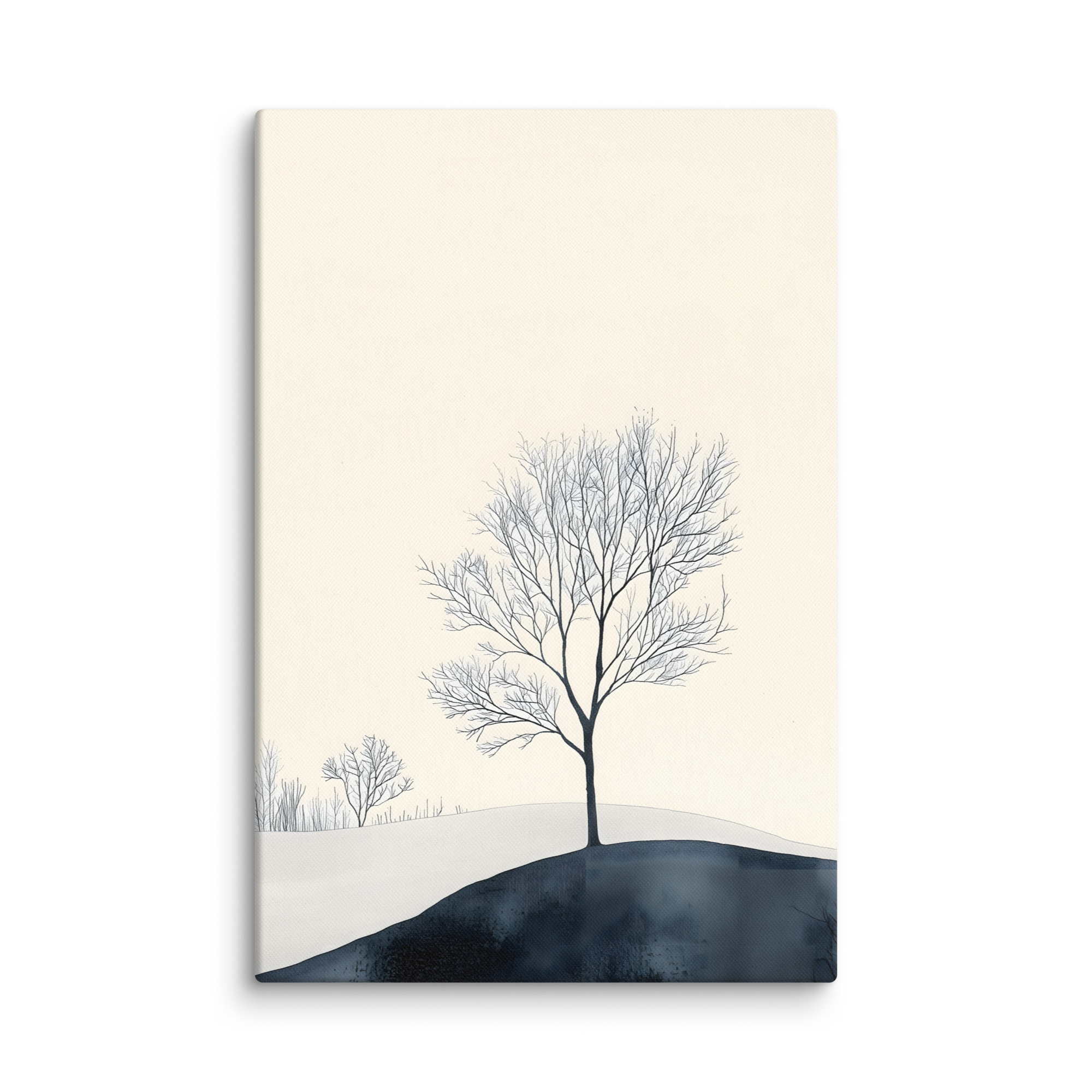 Distant Divide — Japandi ma canvas, minimalist Japanese wall art