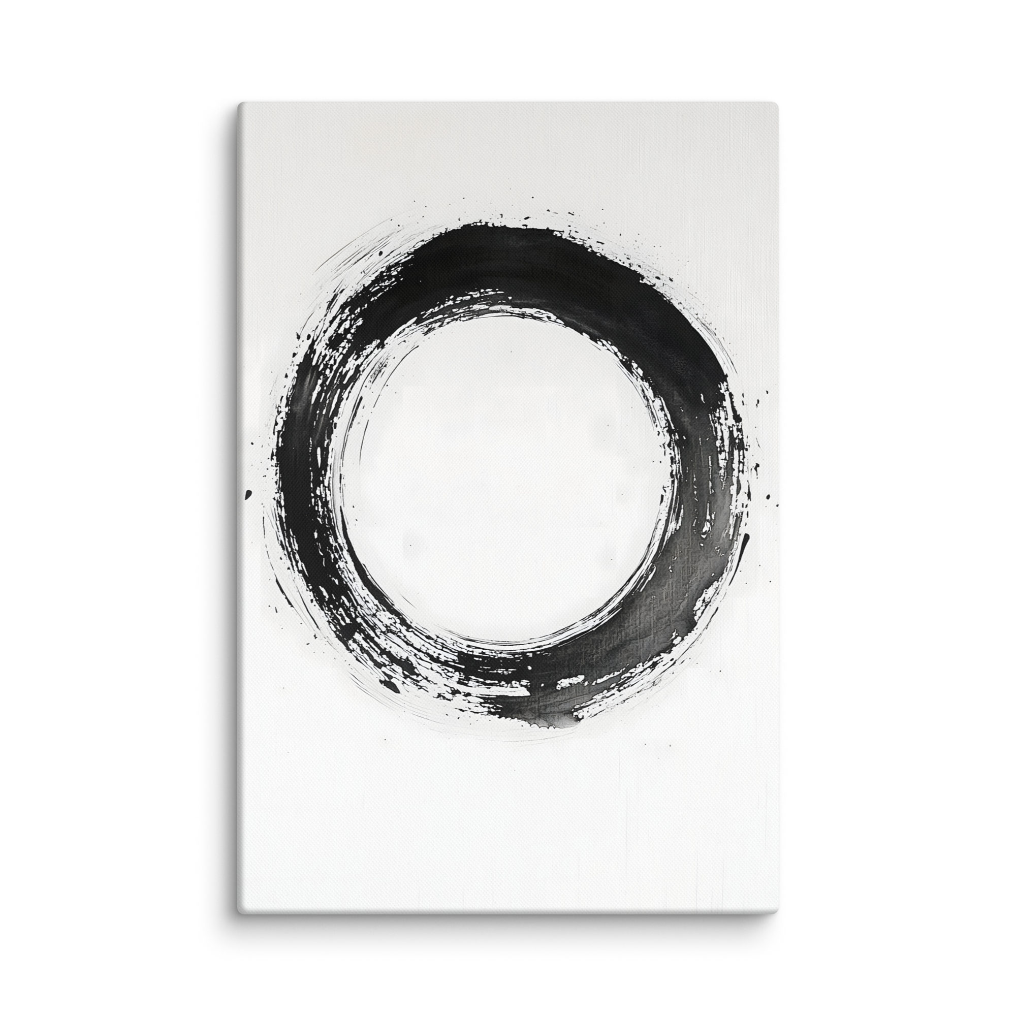 One Stroke — Japandi zen ink canvas, minimalist Japanese wall art