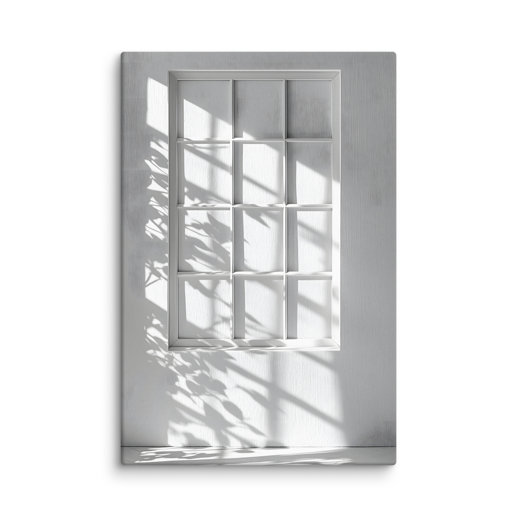 Shadow Play — Japandi komorebi canvas, minimalist Japanese wall art
