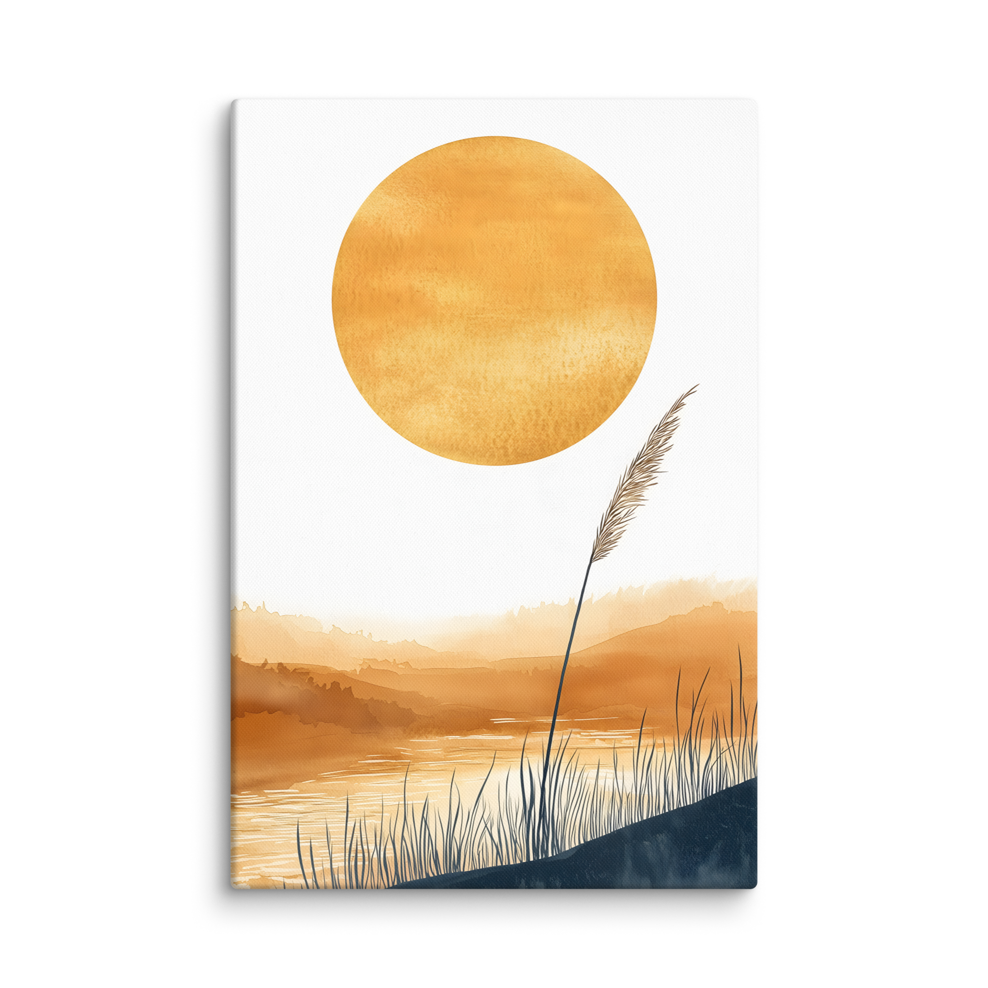 Golden Hour — Japandi komorebi canvas, minimalist Japanese wall art