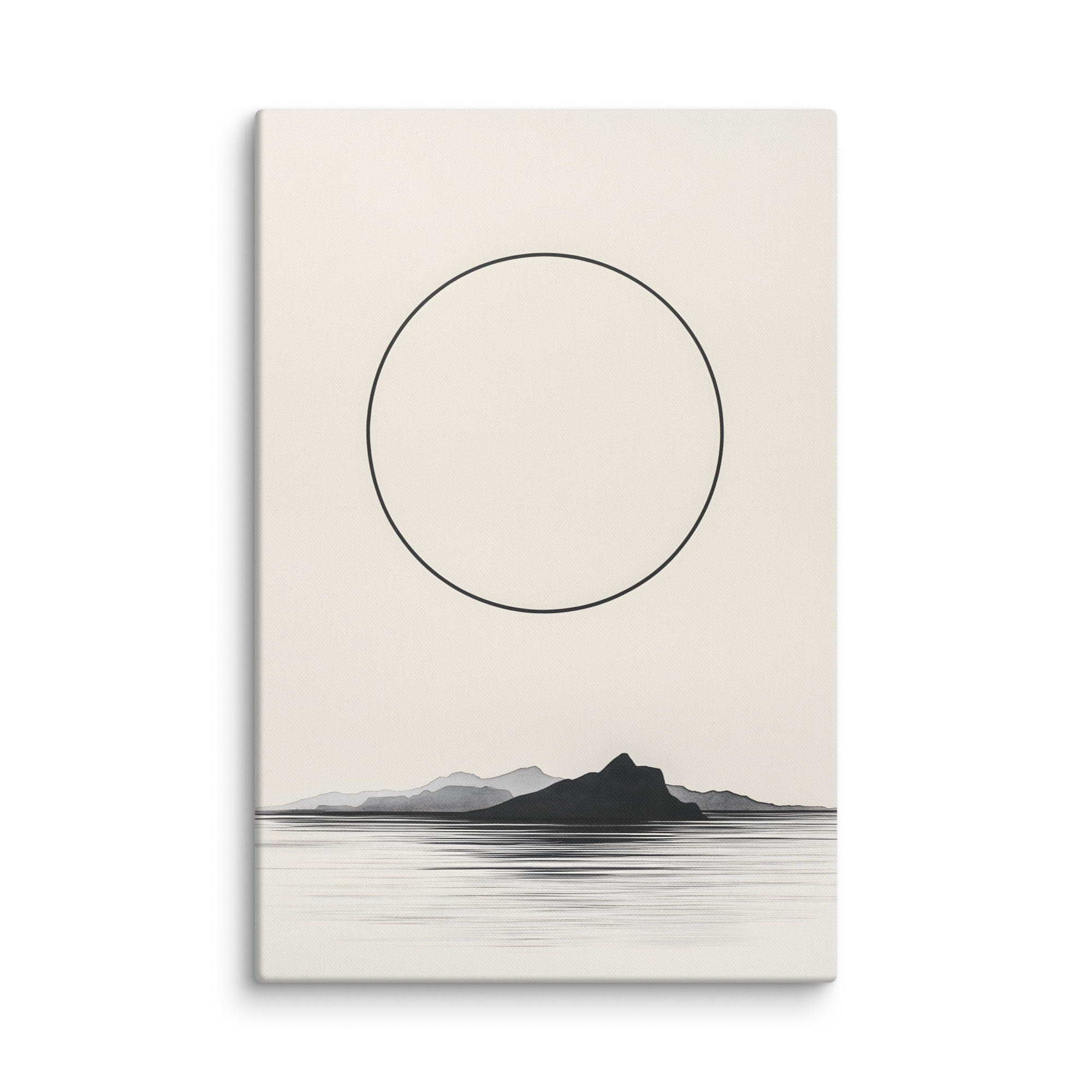 Circle and Space — Japandi ma canvas, minimalist Japanese wall art