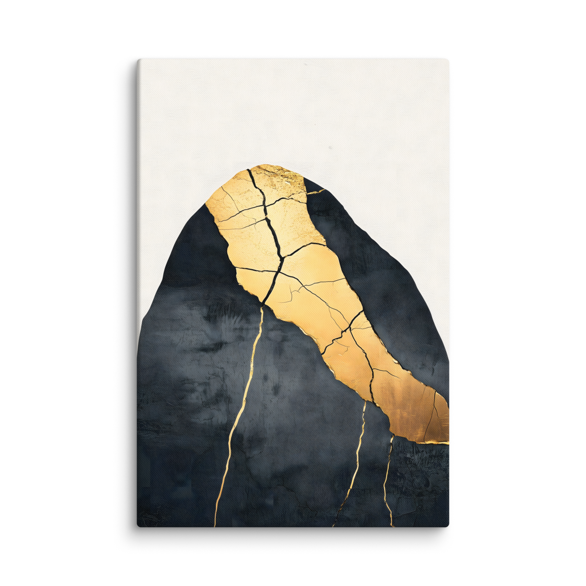 Kintsugi Lines — Japandi wabi-sabi canvas, minimalist Japanese wall art