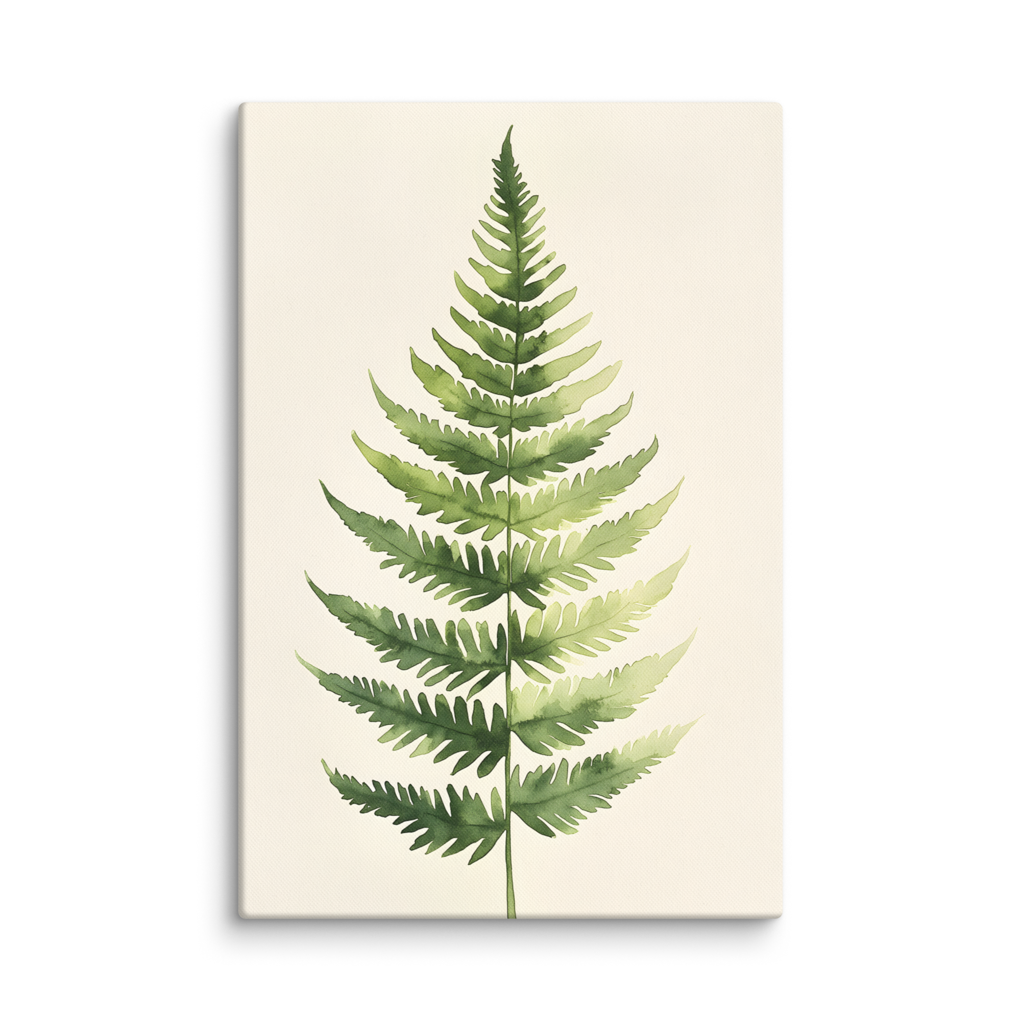 Morning Fern — Japandi zen nature canvas, minimalist Japanese wall art