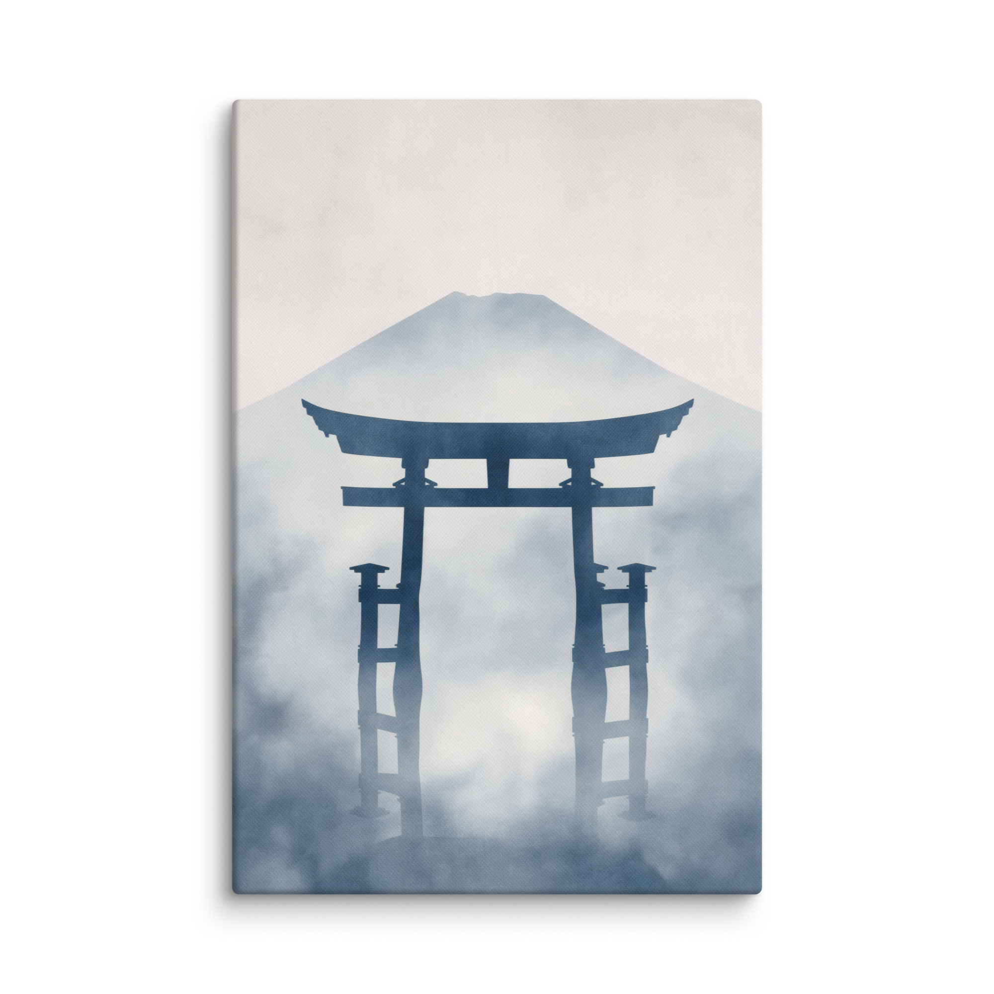 Indigo Pilgrimage — Japanese minimalist zen nature canvas wall art