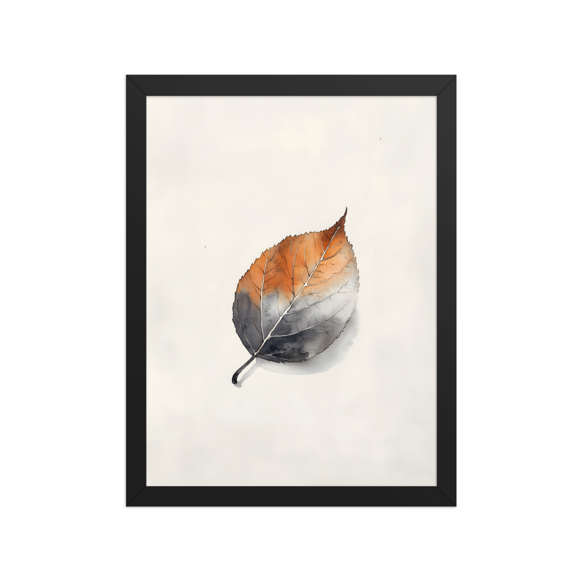 Single Leaf — Japandi ma framed print, minimalist Japanese wall art