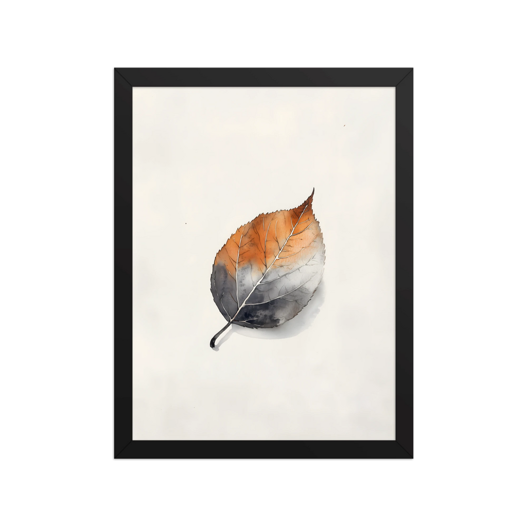 Single Leaf — Japandi ma framed print, minimalist Japanese wall art