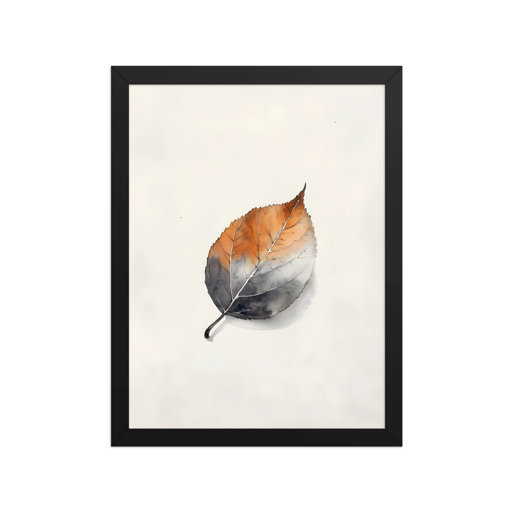Single Leaf — Japandi ma framed print, minimalist Japanese wall art