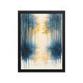 Morning Mist — Japandi komorebi framed print, minimalist Japanese wall art