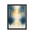 Morning Mist — Japandi komorebi framed print, minimalist Japanese wall art