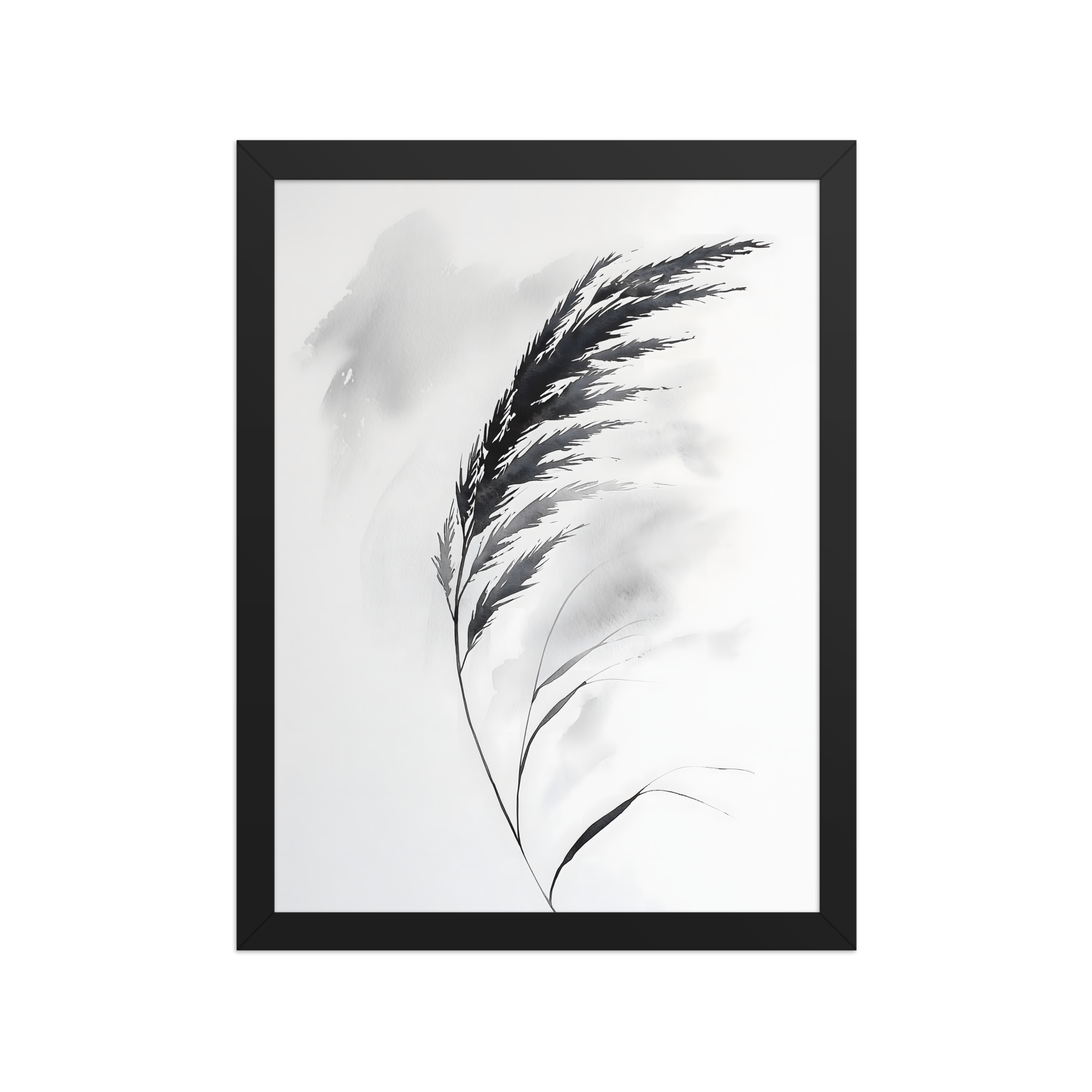 Wild Grass — Japandi zen nature framed print, minimalist Japanese wall art