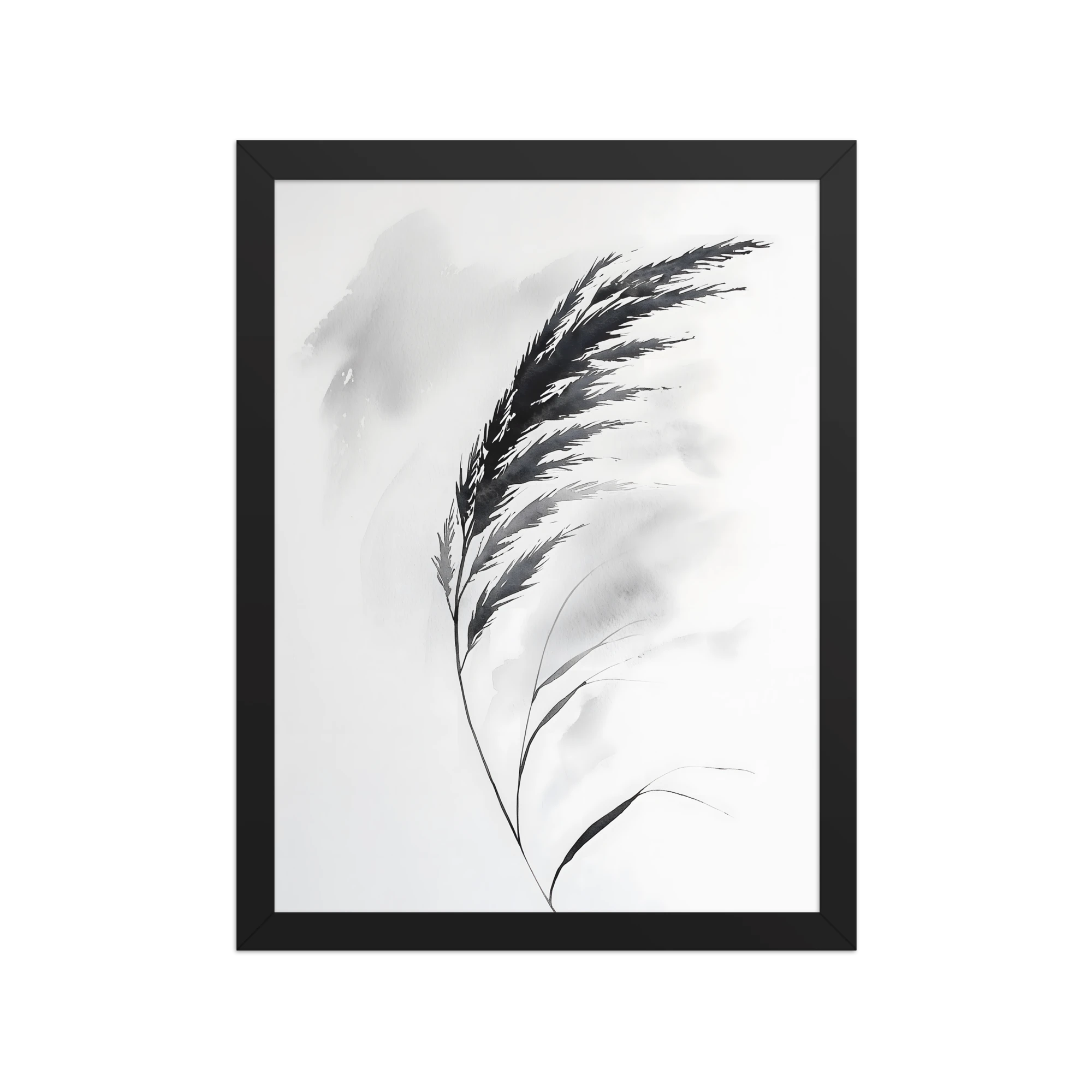 Wild Grass — Japandi zen nature framed print, minimalist Japanese wall art