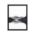 Still Water — Japandi zen ink framed print, minimalist Japanese wall art
