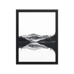 Still Water — Japandi zen ink framed print, minimalist Japanese wall art