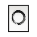 One Stroke — Japandi zen ink framed print, minimalist Japanese wall art