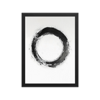One Stroke — Japandi zen ink framed print, minimalist Japanese wall art