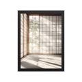 Shoji Light — Japandi komorebi framed print, minimalist Japanese wall art