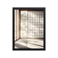 Shoji Light — Japandi komorebi framed print, minimalist Japanese wall art