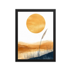Golden Hour — Japandi komorebi framed print, minimalist Japanese wall art