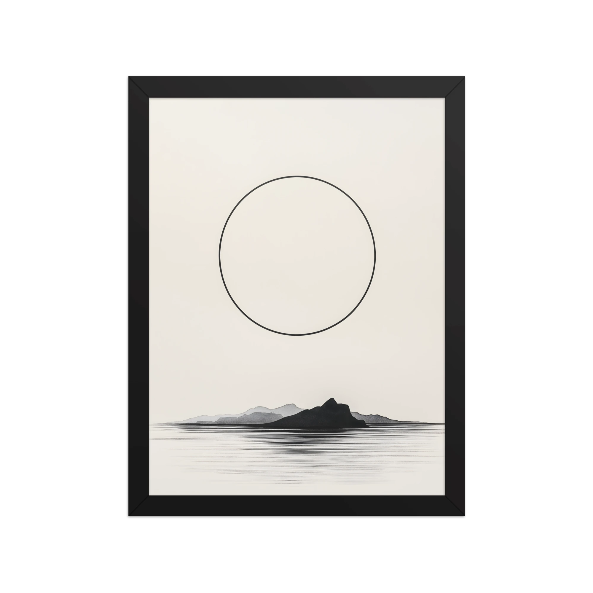 Circle and Space — Japandi ma framed print, minimalist Japanese wall art