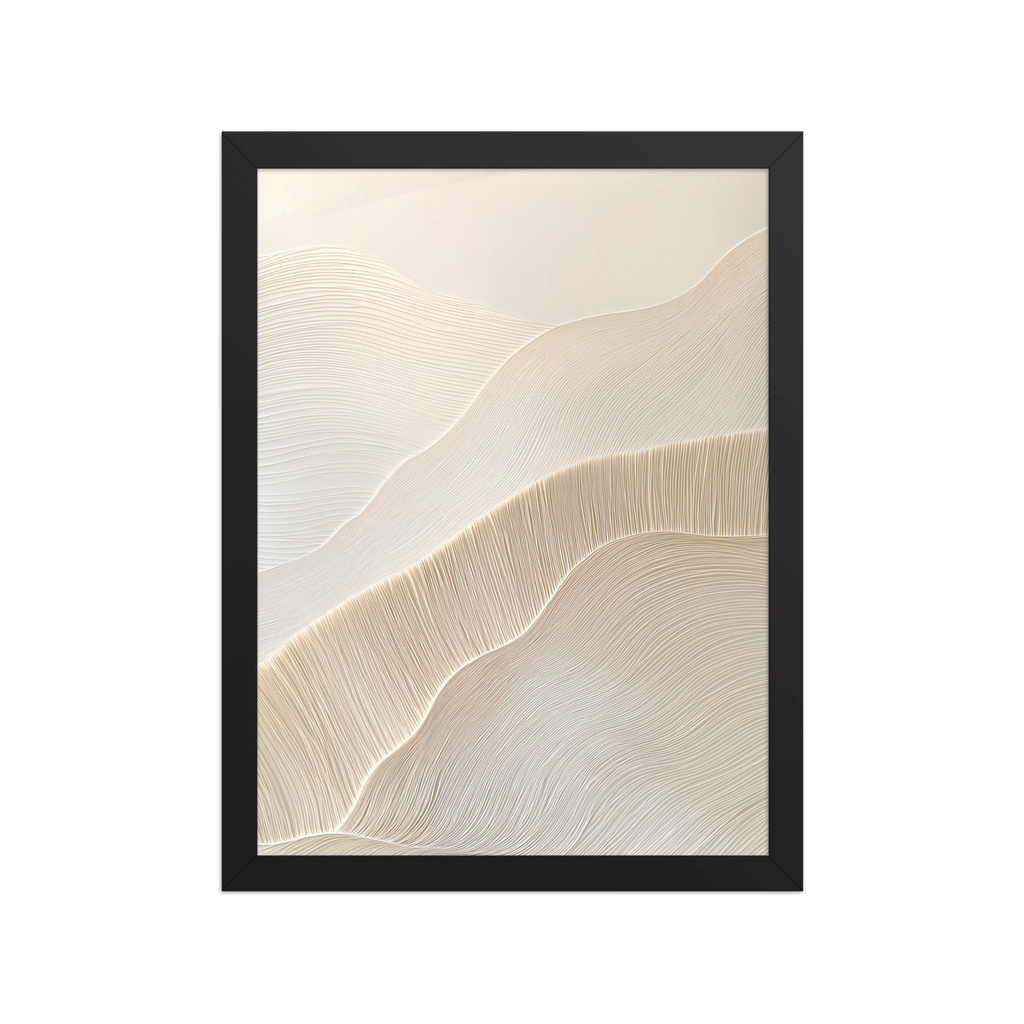 Paper Grain — Japandi wabi-sabi framed print, minimalist Japanese wall art