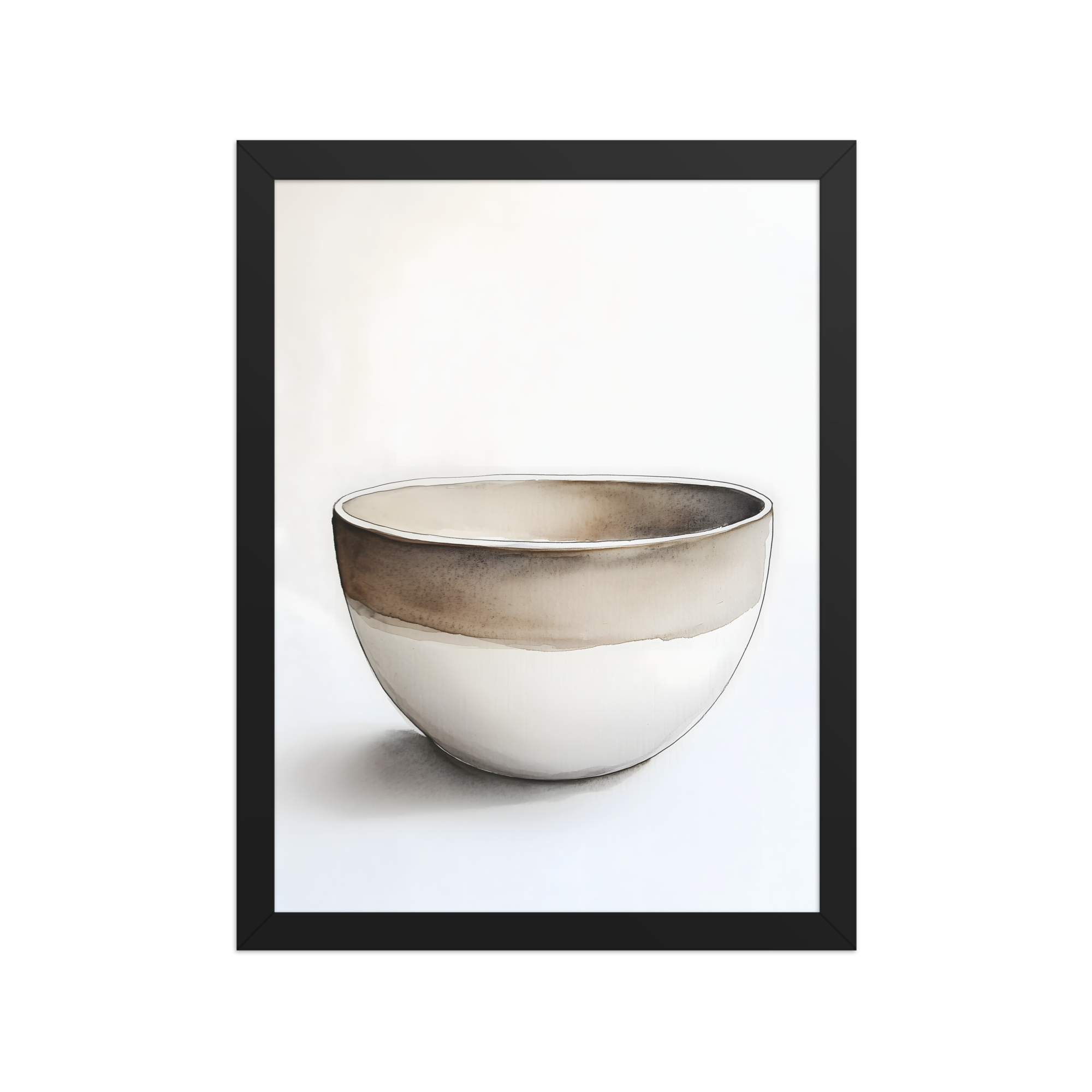 Clay Form — Japandi wabi-sabi framed print, minimalist Japanese wall art