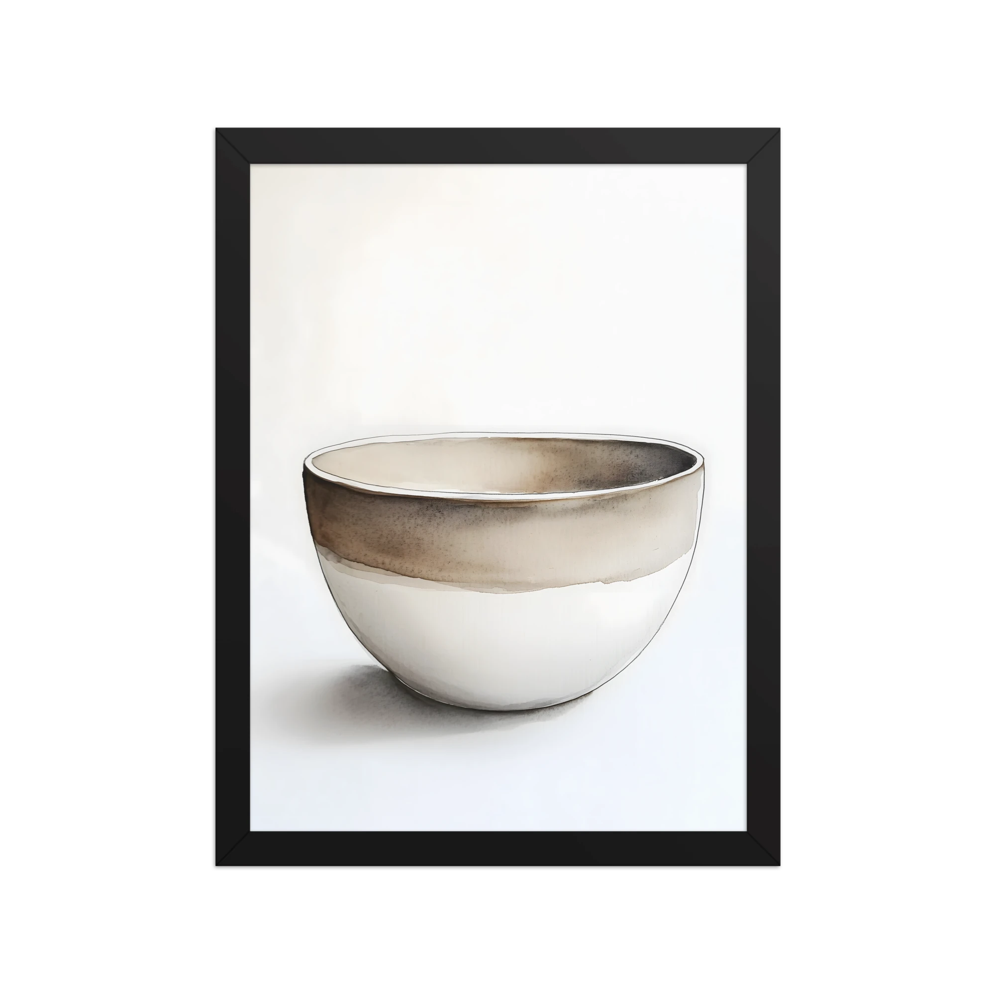 Clay Form — Japandi wabi-sabi framed print, minimalist Japanese wall art