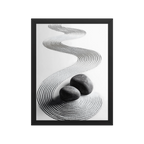 Pebble Garden — Japandi zen nature framed print, minimalist Japanese wall art