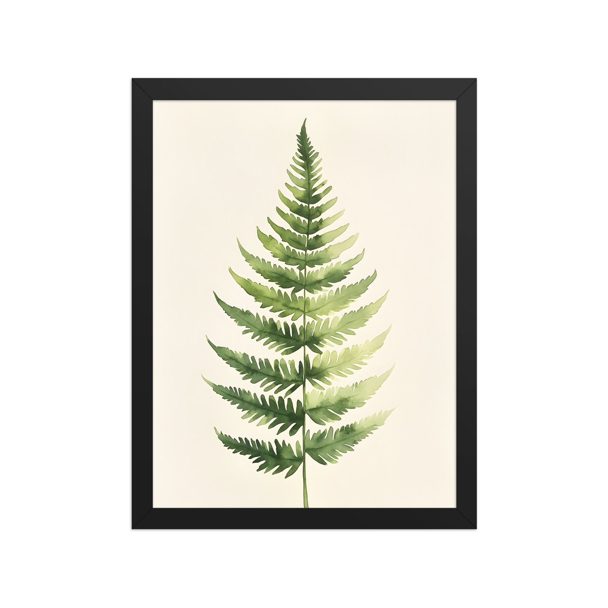 Morning Fern — Japandi zen nature framed print, minimalist Japanese wall art