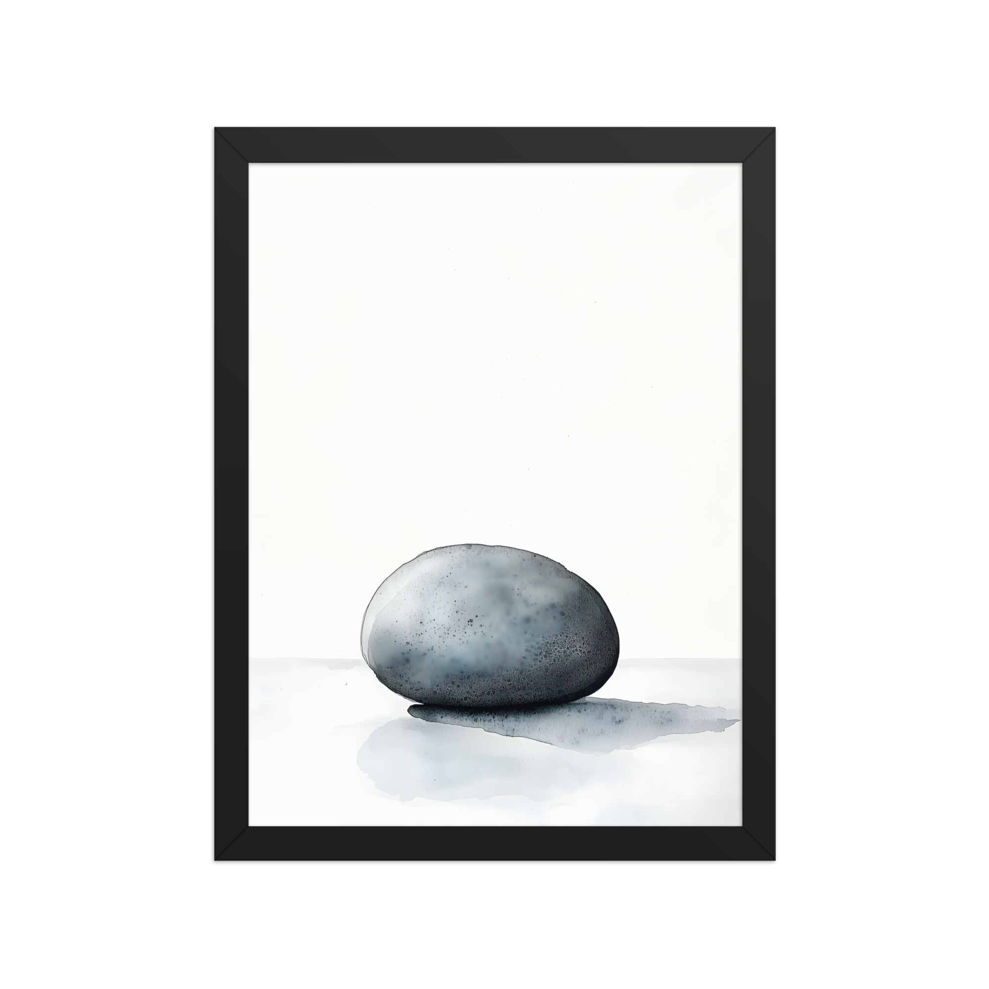 Worn Stone — Japandi wabi-sabi framed print, minimalist Japanese wall art