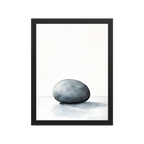Worn Stone — Japandi wabi-sabi framed print, minimalist Japanese wall art