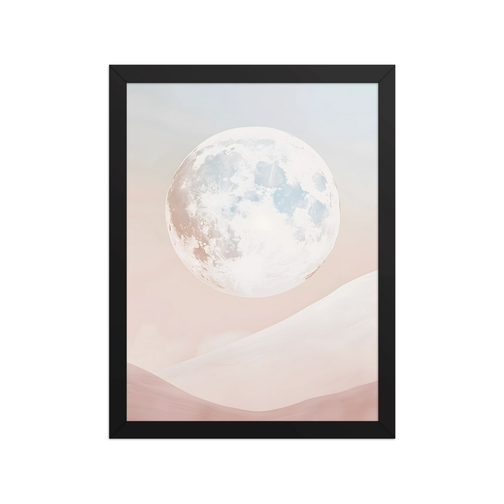 Moon — Japanese minimalist zen ink framed wall art
