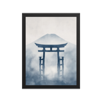 Indigo Pilgrimage — Japanese minimalist zen nature framed wall art