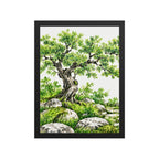 Seasons Garden · Green Tree · Summer — Japanese minimalist zen nature framed wall art