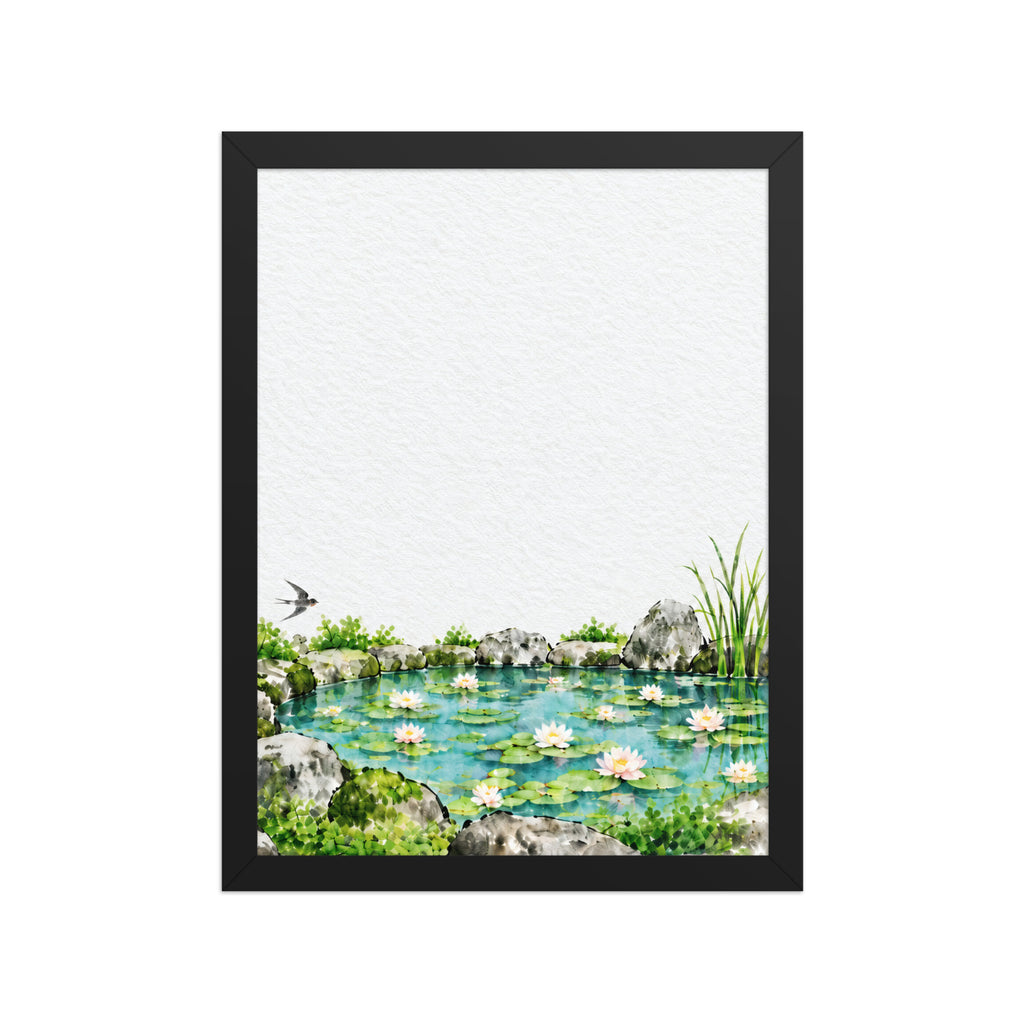 Seasons Garden · Lily Pond · Summer — Japanese minimalist zen nature framed wall art