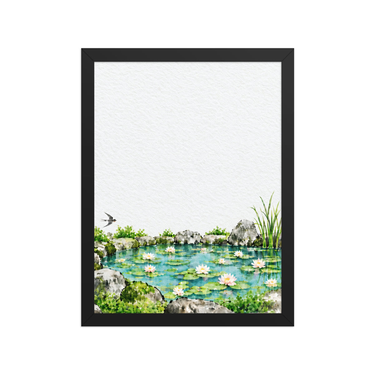 Seasons Garden · Lily Pond · Summer — Japanese minimalist zen nature framed wall art