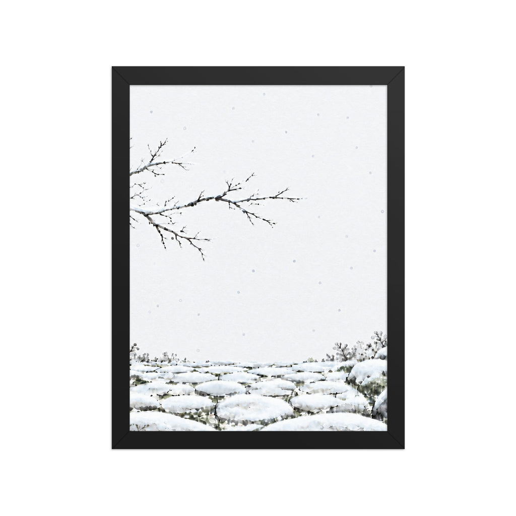 Seasons Garden · Snow Path · Winter — Japanese minimalist zen nature framed wall art