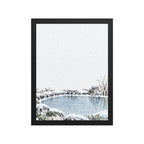 Seasons Garden · Still Pond · Winter — Japanese minimalist zen nature framed wall art