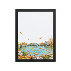 Seasons Garden · Leaf Pond · Autumn — Japanese minimalist zen nature framed wall art