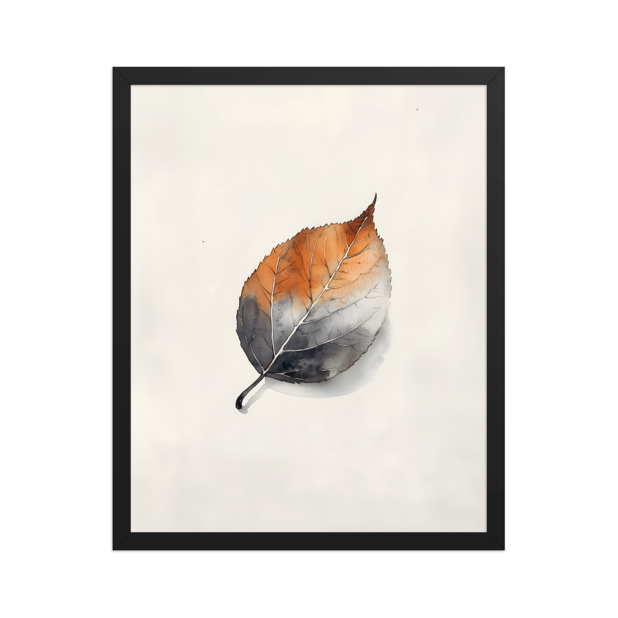 Single Leaf — Japandi ma framed print, minimalist Japanese wall art