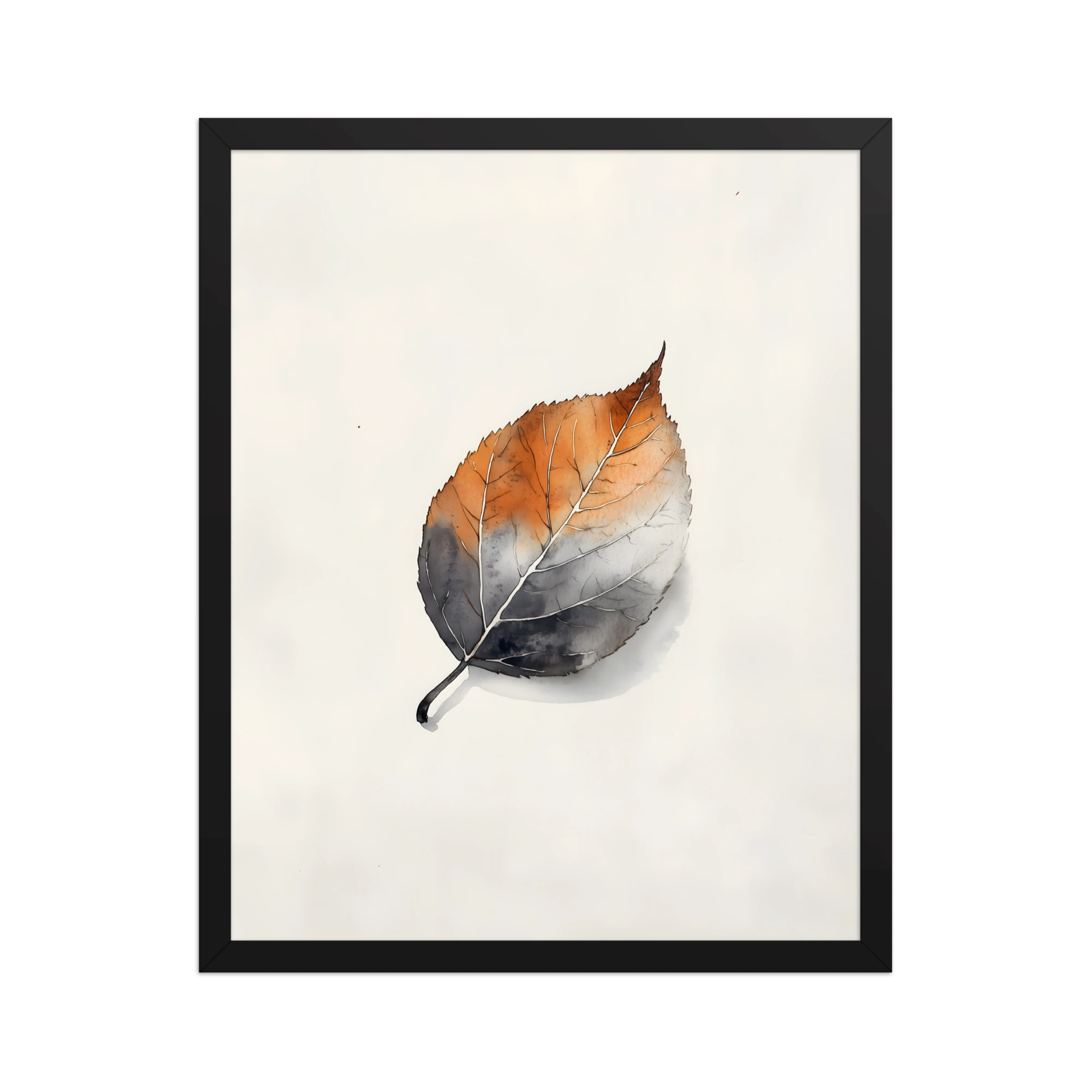 Single Leaf — Japandi ma framed print, minimalist Japanese wall art