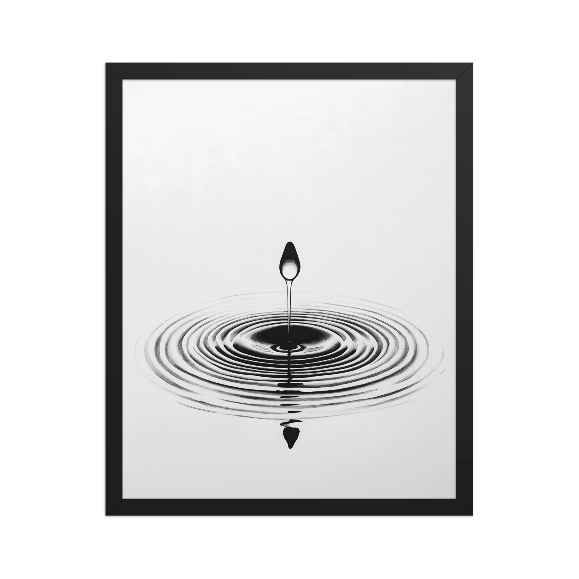 Waterdrop — Japandi zen nature framed print, minimalist Japanese wall art