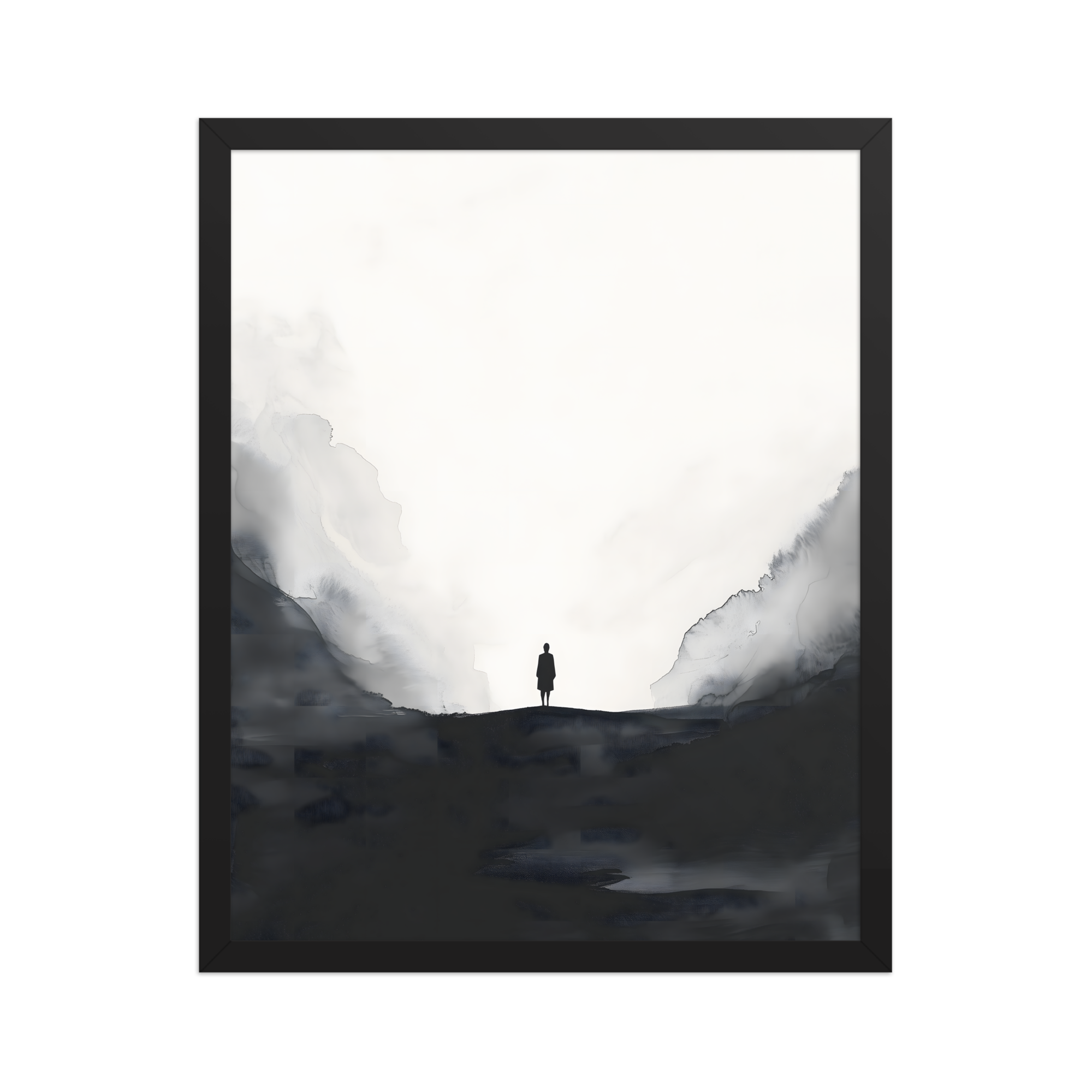 Distant Figure — Japandi ma framed print, minimalist Japanese wall art