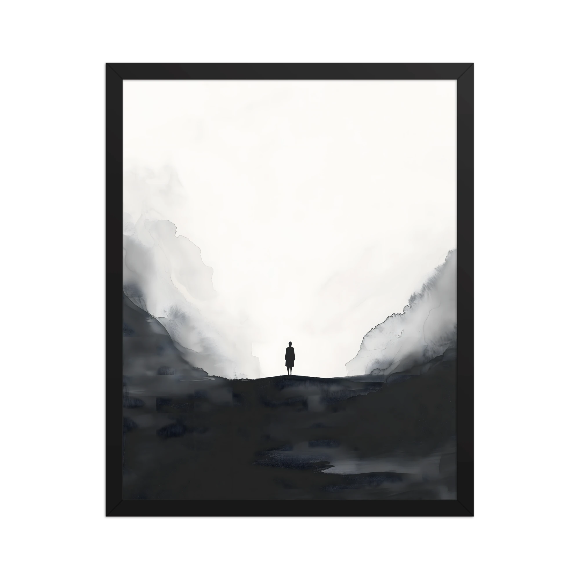 Distant Figure — Japandi ma framed print, minimalist Japanese wall art