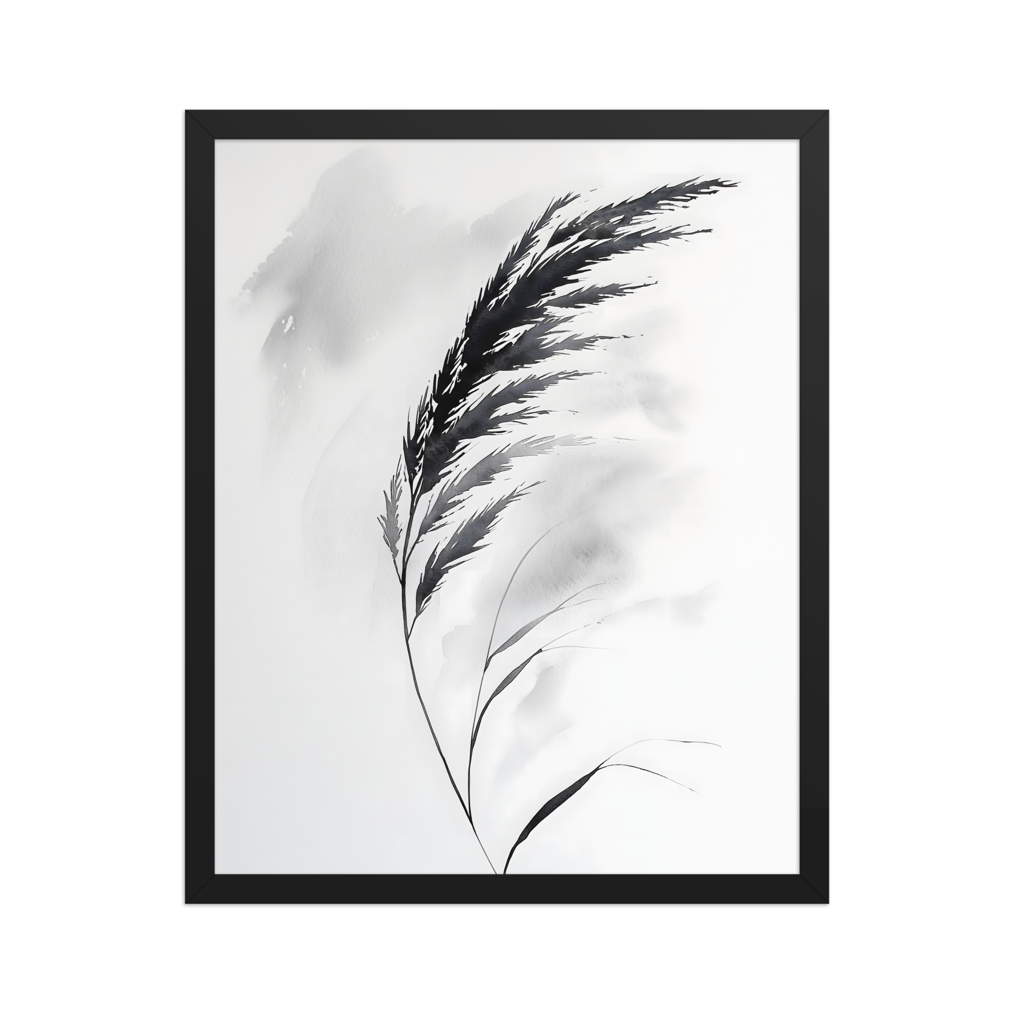 Wild Grass — Japandi zen nature framed print, minimalist Japanese wall art