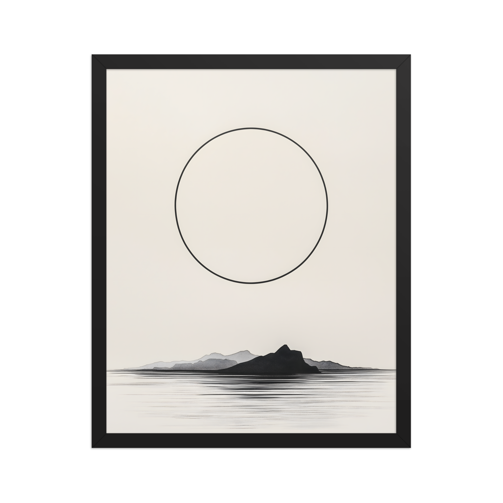 Circle and Space — Japandi ma framed print, minimalist Japanese wall art