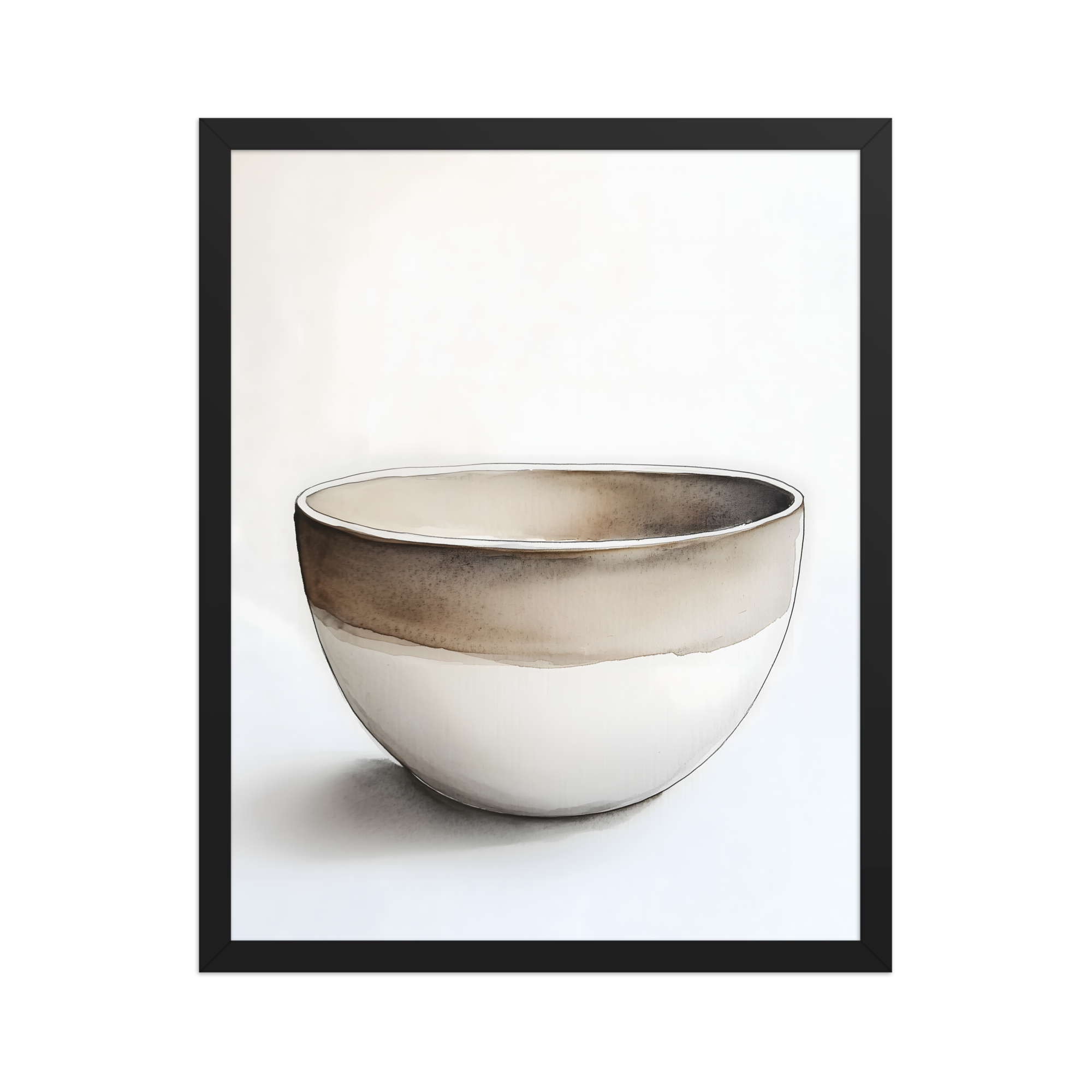 Clay Form — Japandi wabi-sabi framed print, minimalist Japanese wall art