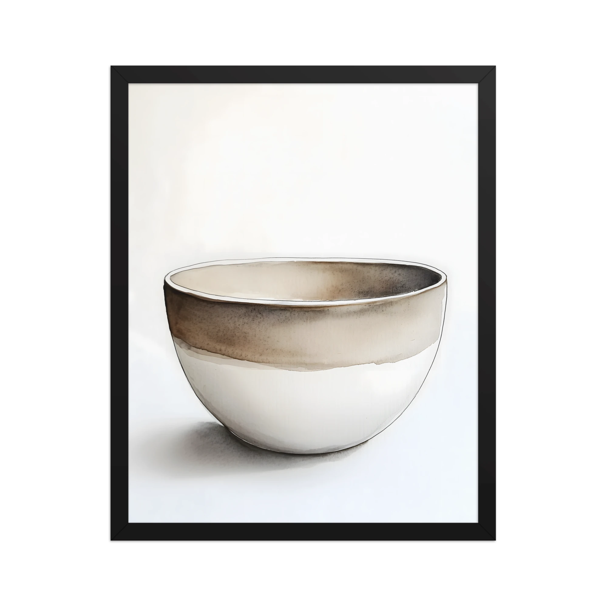 Clay Form — Japandi wabi-sabi framed print, minimalist Japanese wall art