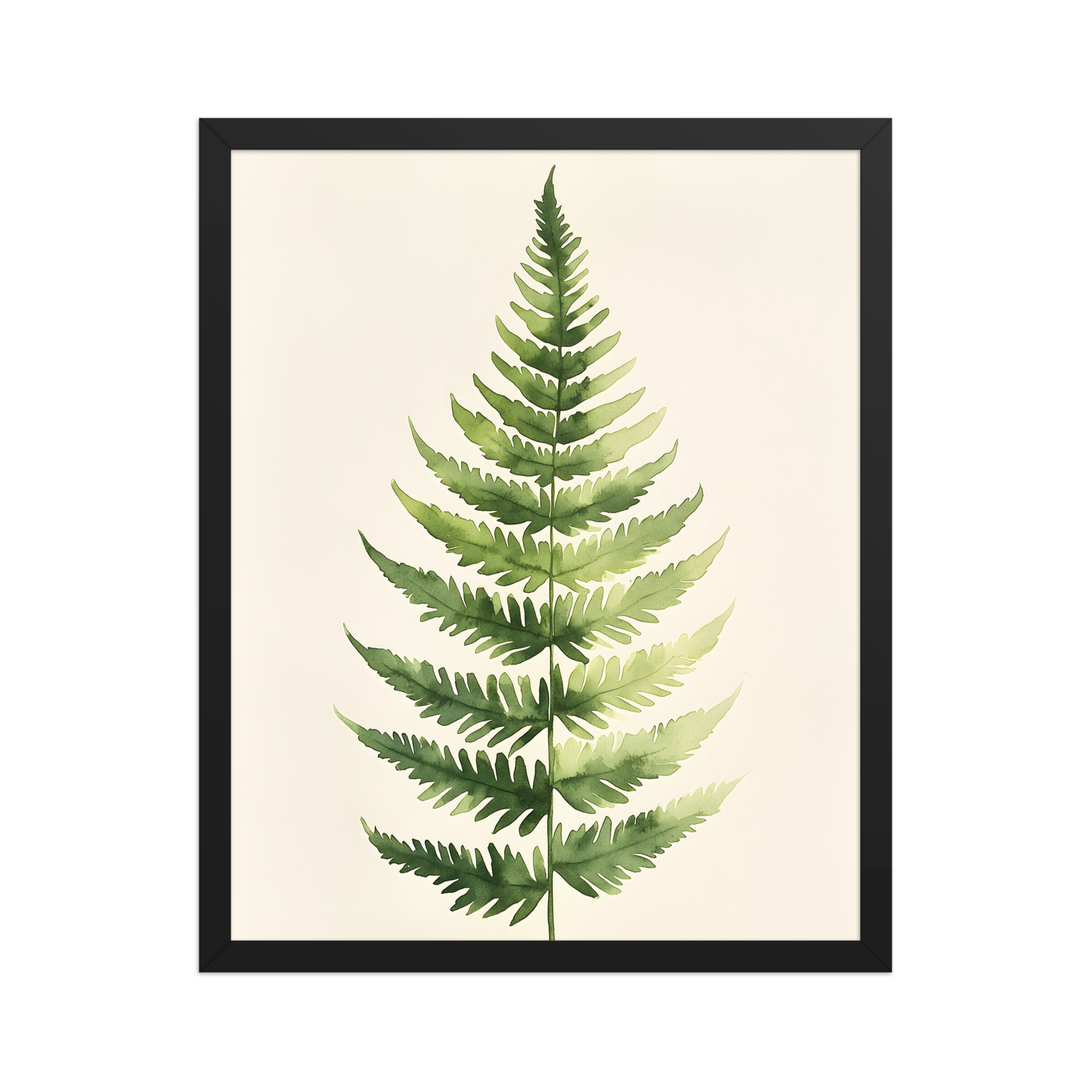 Morning Fern — Japandi zen nature framed print, minimalist Japanese wall art